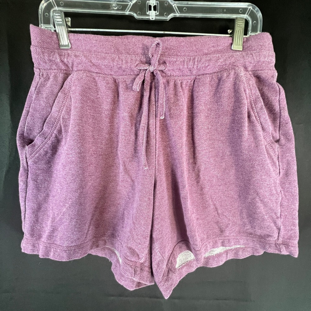 32 Degrees Cool Womens Heather Purple Drawstring Lounge Shorts Size Small